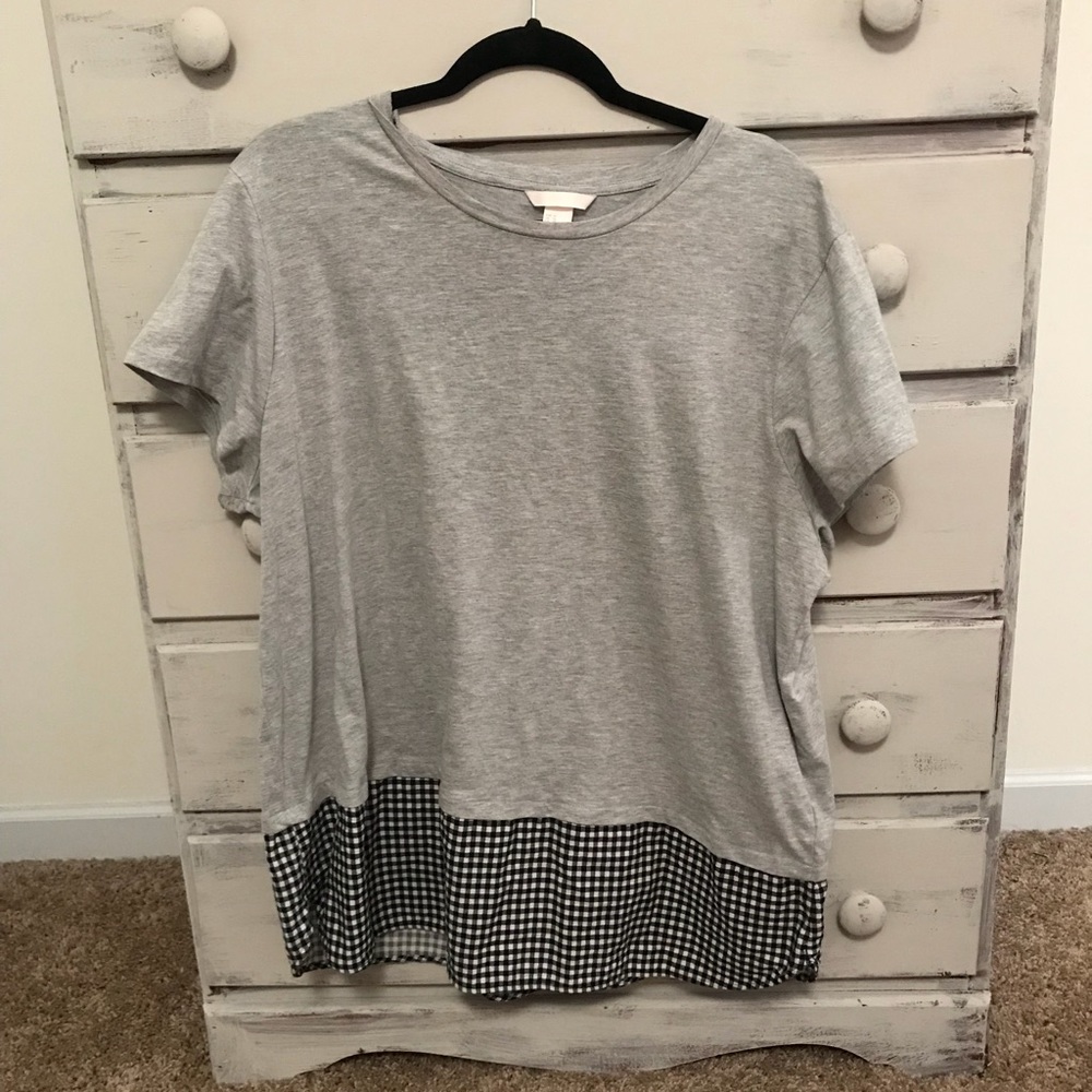 T-shirt with ginham detail
